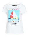 Love Moschino Woman T-shirt White Size 8 Cotton, Elastane In White