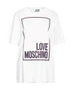 Love Moschino Woman T-shirt White Size 8 Cotton, Elastane In White