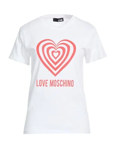 Love Moschino Woman T-shirt White Size Xl Cotton