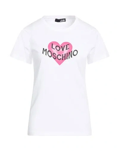 Love Moschino Woman T-shirt White Size Xl Cotton