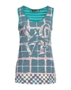 Love Moschino Woman Tank Top Green Size 10 Cotton In Green