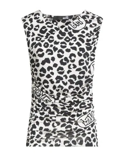 Love Moschino Woman Top White Size 10 Viscose, Elastane