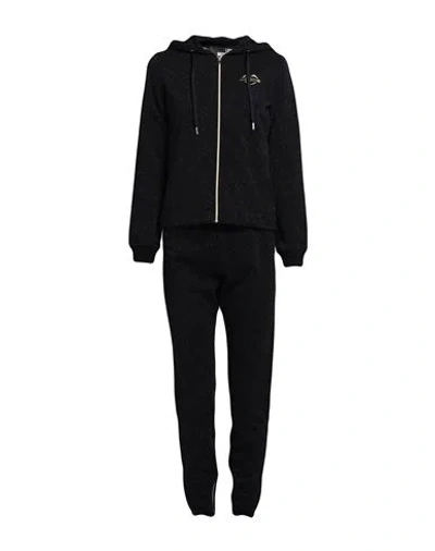 Love Moschino Woman Tracksuit Black Size 10 Cotton, Polyester, Elastane