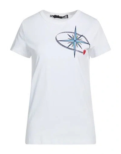 Love Moschino Woman T-shirt White Size 10 Cotton