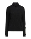 Love Moschino Woman Turtleneck Black Size 4 Polyamide, Viscose, Wool, Cashmere, Acetate In Black