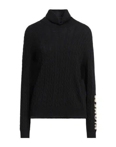 Love Moschino Woman Turtleneck Black Size 4 Polyamide, Viscose, Wool, Cashmere, Acetate