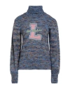 Love Moschino Woman Turtleneck Pastel Blue Size 10 Wool, Acrylic, Polyamide, Polyester In Blue