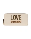 Love Moschino Woman Wallet Beige Size - Polyurethane In Neutral