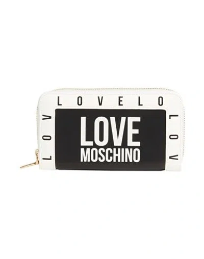 Love Moschino Woman Wallet Black Size - Polyurethane In White