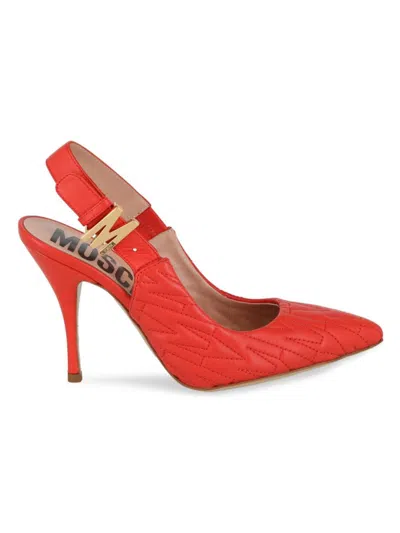 Love Moschino Women's 100mm Soft Leather Quilted Slingback Pumps