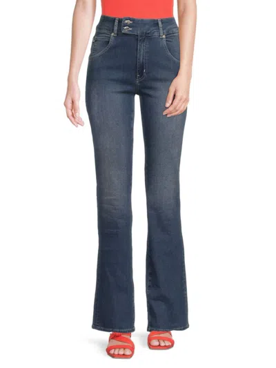 Love Moschino Women's Faded Bootcut Jeans In Blue