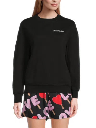 Love Moschino Women's Heart Keyhole Cutout Sweatshirt In Black