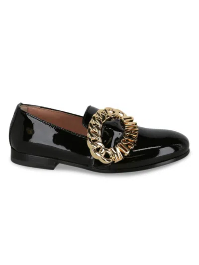 Love Moschino Women's Metal Buckle Patent Leather Loafers