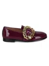 Love Moschino Women's Metal Buckle Patent Leather Loafers