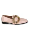 Love Moschino Women's Metal Buckle Patent Leather Loafers