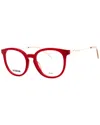 Love Moschino Women's Mol607/tn  49mm Optical Frames In Red