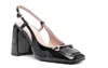 Love Moschino 75mm Leather Slingback Shoes In Black
