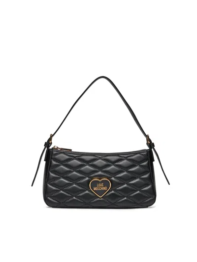 Love Moschino Women's Romantic Logo Plaque Shoulder Bag In Black