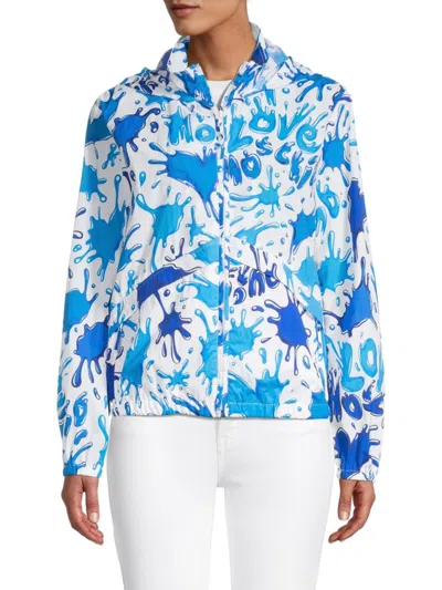 Love Moschino Women's Splash Logo Zip-up Hoodie In All Splash