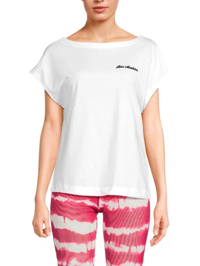 Love Moschino Women's Styled Back Heart Tee In Optical White