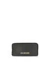 Love Moschino Logo Zip-around Wallet In Black