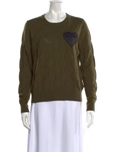 Pre-owned Love Moschino Wool Crew Neck Sweater In Green