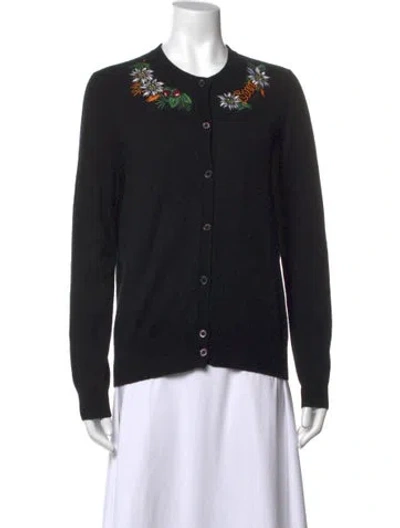 Pre-owned Love Moschino Wool Floral Print Sweater In Black