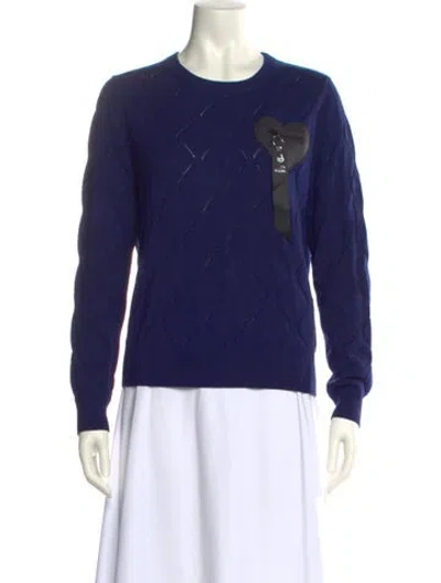 Pre-owned Love Moschino Wool Graphic Print Sweater In Blue