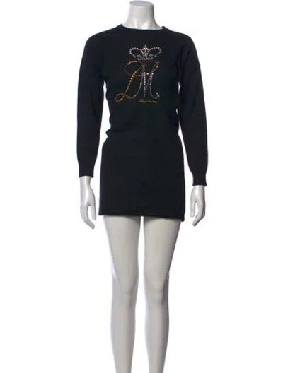 Pre-owned Love Moschino Wool Mini Dress In Black