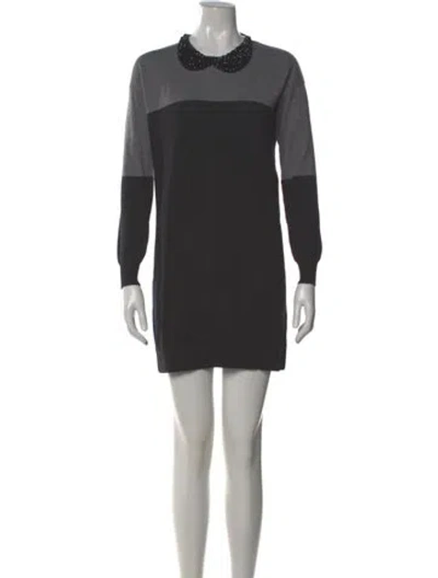 Pre-owned Love Moschino Wool Mini Dress In Gray