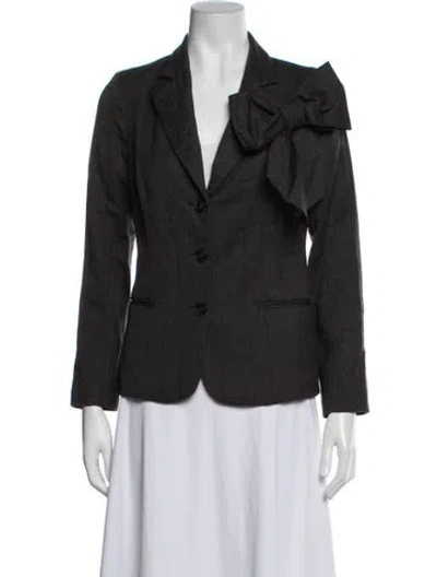Pre-owned Love Moschino Wool Striped Blazer In Brown
