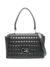 Love Moschino Woven Texture Shoulder Bag In Black