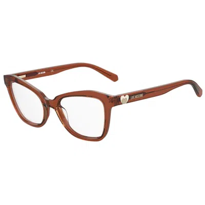 Love Moschino Yellow Acetate Frames In Brown