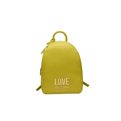 Love Moschino Yellow Polyethylene Backpack In Green