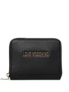 Love Moschino Zip Around Wallet Compact Dimensions In Black