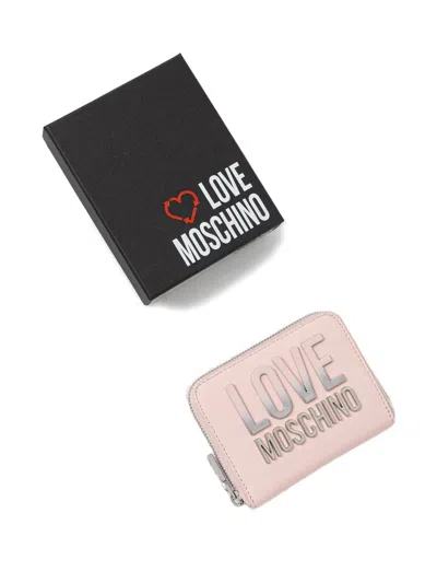 Love Moschino Zip-around Logo Wallet In Pink