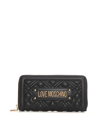 Love Moschino Zip Around Wallet In Black