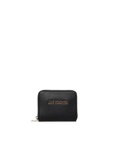 Love Moschino Zip Around Wallet In Black