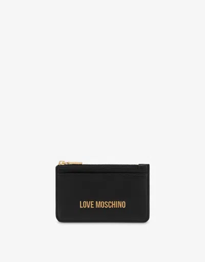 Love Moschino Zip Wallet Lettering Logo In Black