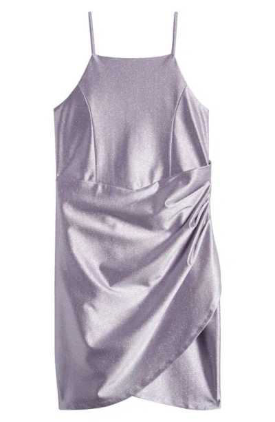 Love, Nickie Lew Kids' Metallic Strappy Dress In Lilac Silver