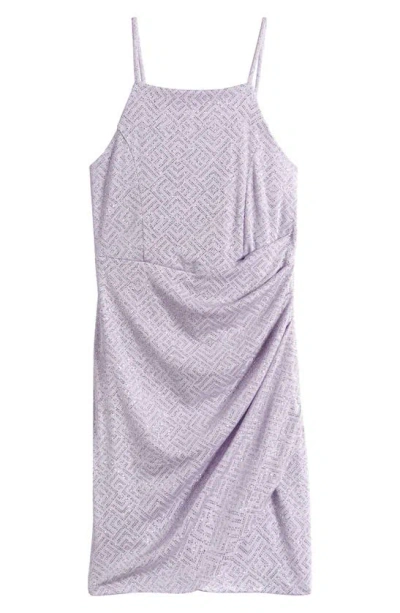 Love, Nickie Lew Kids' Tulip Front Shimmer Dress In Lilac