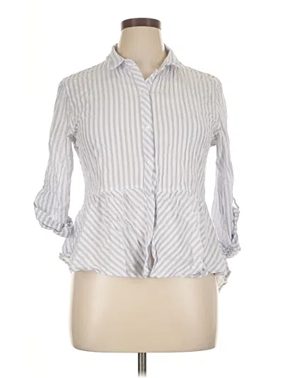 Pre-owned Love Notes 3/4 Sleeve Button Down Shirt In Gray