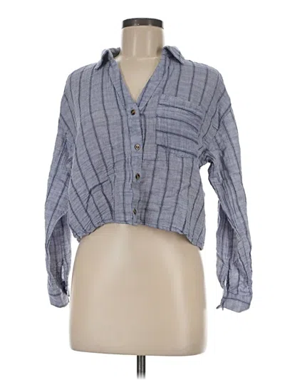Pre-owned Love Notes 3/4 Sleeve Button Down Shirt In Gray