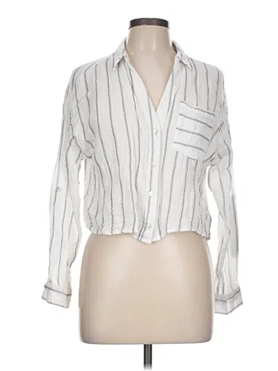 Pre-owned Love Notes Long Sleeve Blouse In White