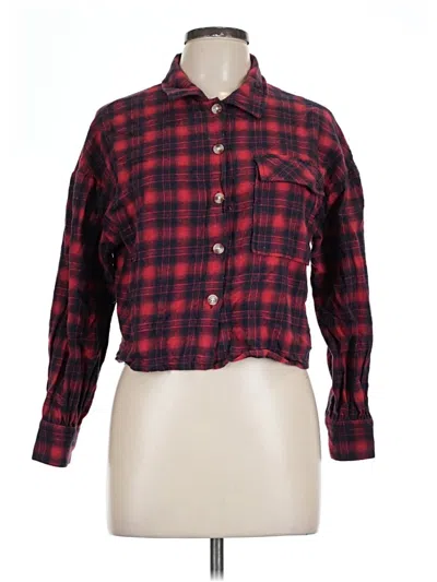 Pre-owned Love Notes Long Sleeve Button Down Shirt In Red