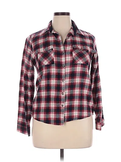 Pre-owned Love Notes Long Sleeve Button Down Shirt In Red
