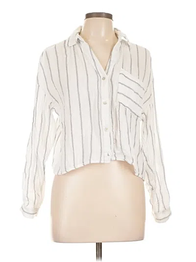 Pre-owned Love Notes Long Sleeve Button Down Shirt In White
