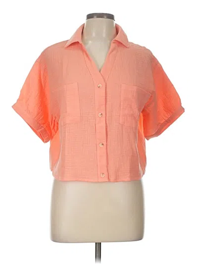 Pre-owned Love Notes Short Sleeve Blouse In Orange