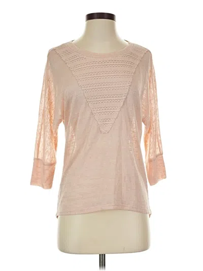 Pre-owned Love On A Hanger 3/4 Sleeve Top Tan Scoop Neck Tops