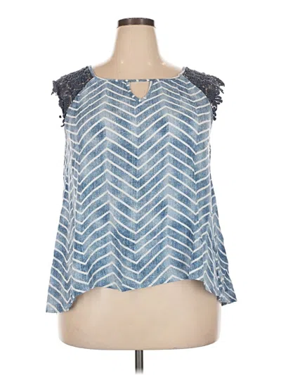 Pre-owned Love On A Hanger Sleeveless Blouse In Blue